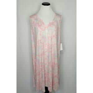 Lauren Ralph Lauren Plus Size Sleeveless Nightgown Multi Paisley Pink NWT 3X